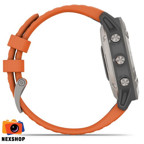 Đồng hồ sức khỏe Fenix 6 - Pro and Sapphire Editions Sapphire - Titanium with Ember Orange Band | Hàng chính hãng FPT