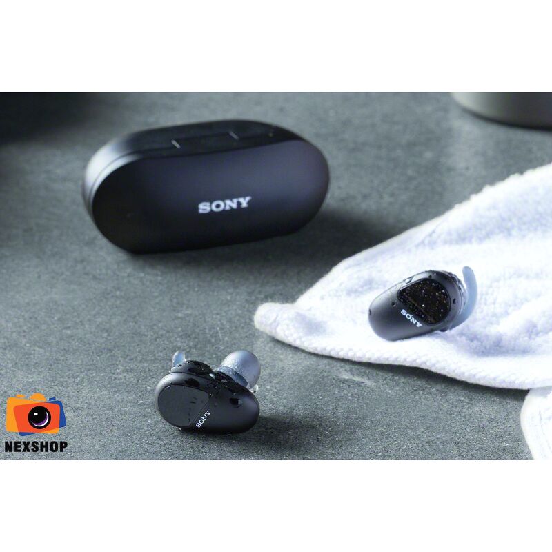Tai nghe không dây chống ồn Sony WF-SP800N | Đen | Chính hãng - thiết kế và phụ kiện