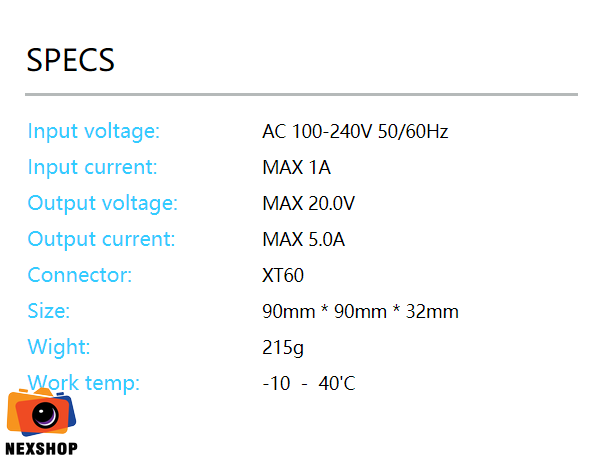 ToolKitRC ADP100 100w 20v 5A Power Supply