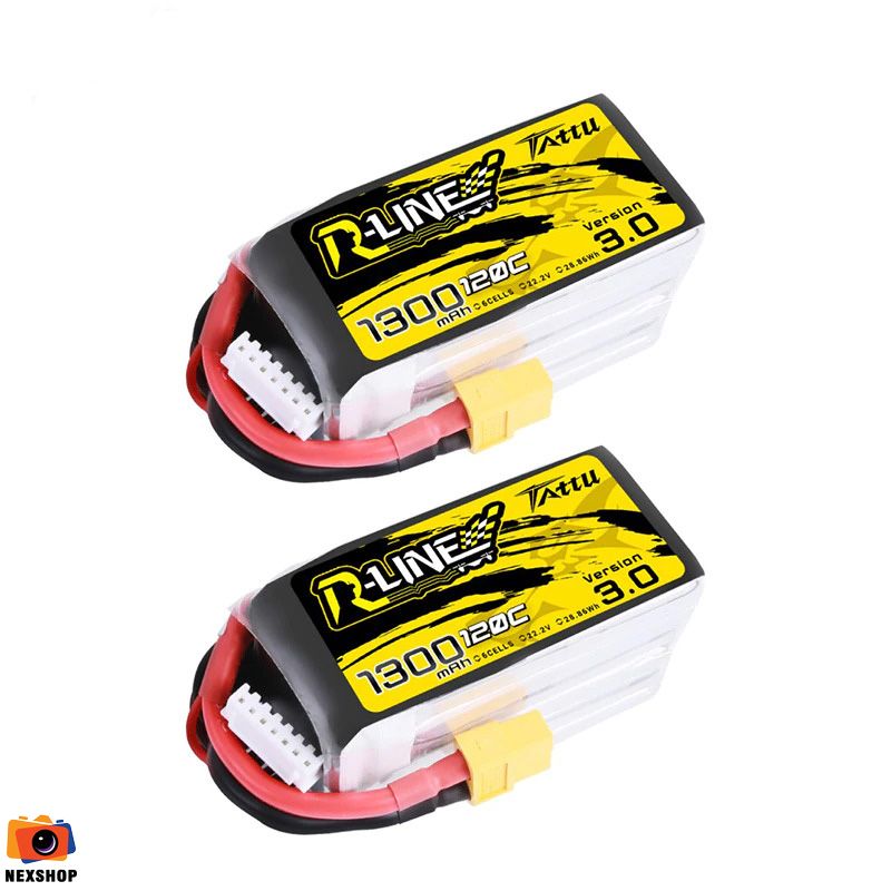 Tattu R-Line Version 3.0 1300mAh 14.8V 120C 4S1P Lipo Battery Pack with XT60 Plug