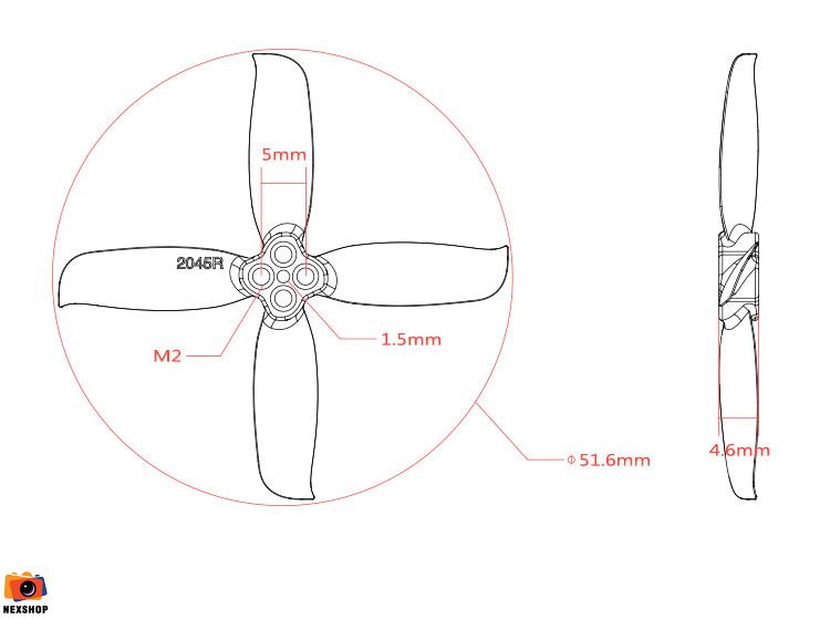 LDARC 2045-4blades Prop (hole 1.5mm)