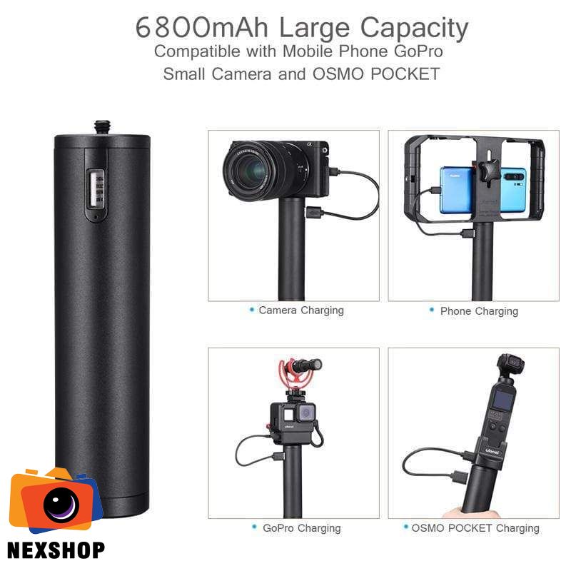 Power Bank Grip 6800mAh Ulanzi | Sạc dự phòng đa năng chính hãng - khả năng kết nối thiết bị