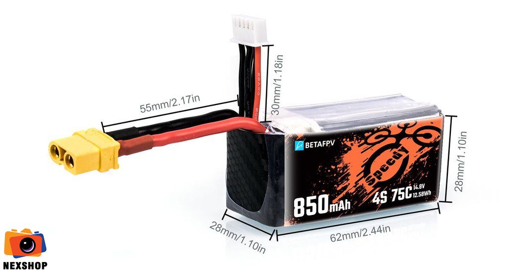 BetaFPV 850mAh 4S 75C Lipo Battery ( 1 Viên Pin )