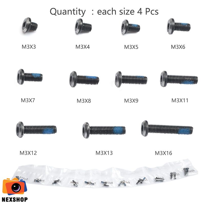 DIATONE Ốc vít M2 *3 *4*5*6*7*8*9 Screw Pack （4pcs）