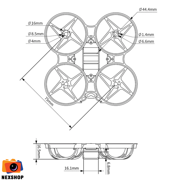 BetaFPV Meteor75 lite frame | White