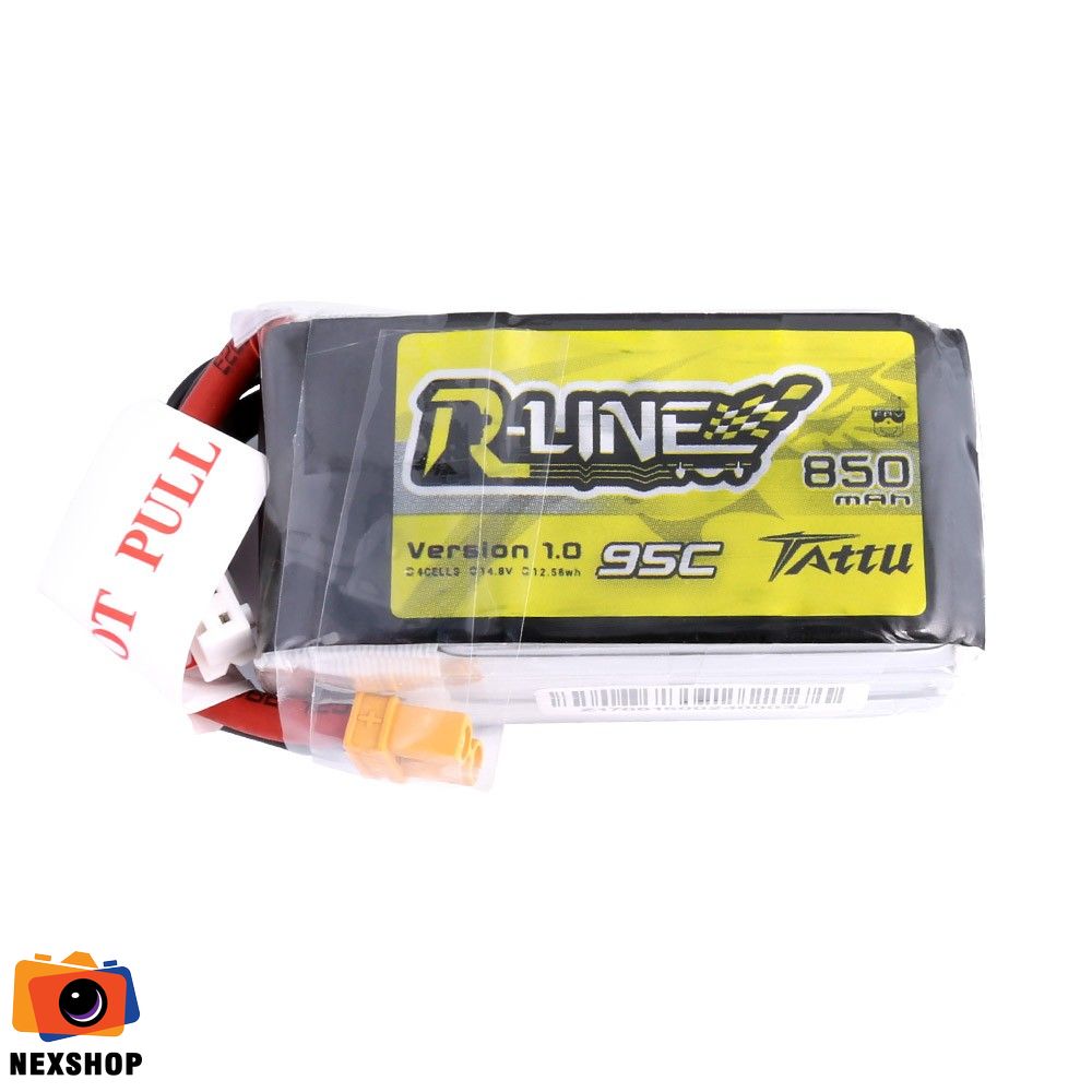 Tattu R-Line 850mAh 14.8V 95C 4S1P Lipo Battery Pack with XT30 Plug