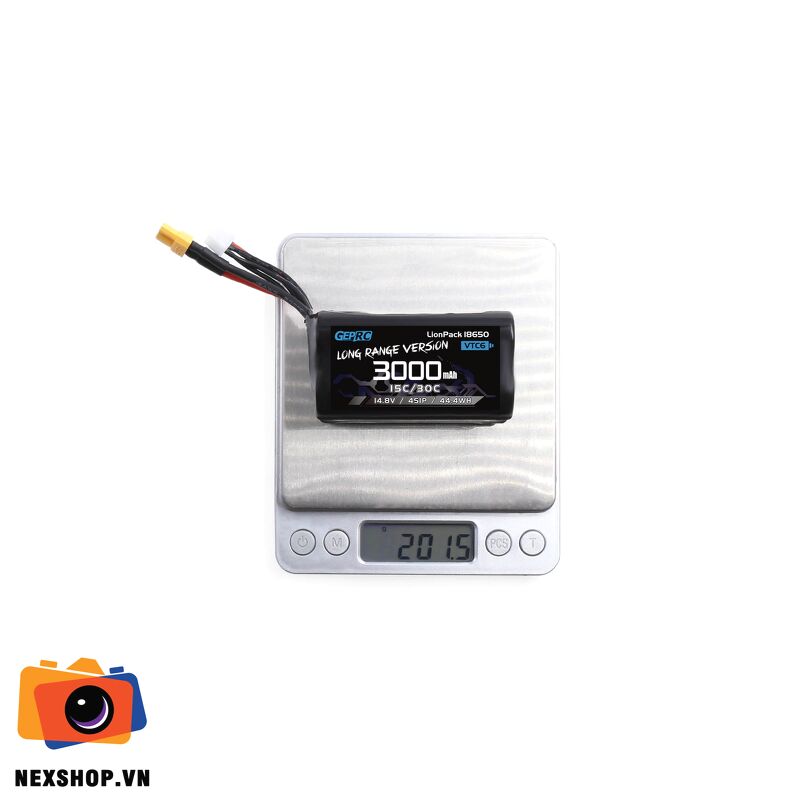 GEPRC VTC6 4S1P 3000 XT60 | Pin Sạc Dự Phòng 3000mAh Chính Hãng - mặt sau và phụ kiện đi kèm