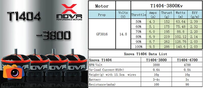 Động cơ không chổi than X-NOVA 1404-3800KV | 4pcs