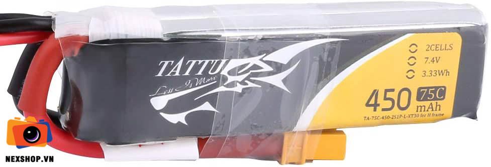 Tattu 450mAh 7.4V 75C 2S1P Long Size Pack