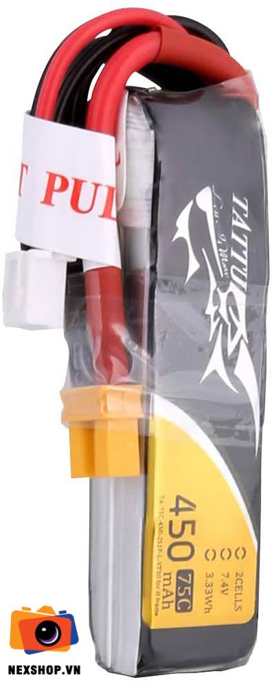 Tattu 450mAh 7.4V 75C 2S1P Long Size Pack | Chính hãng - cấu hình hộp sạc
