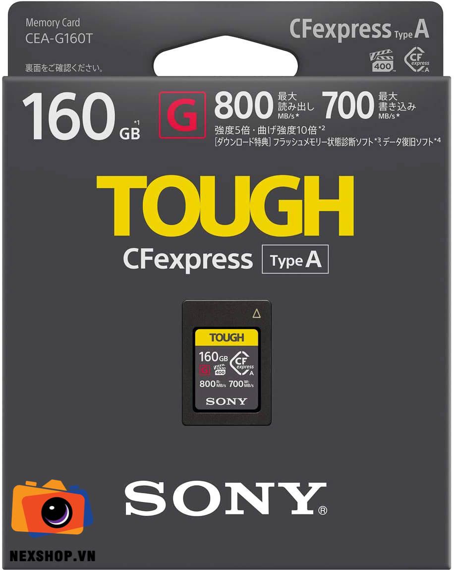 Thẻ nhớ Sony CEA-G160T CF Type A 160GB | Chính hãng - mặt sau và phụ kiện đi kèm