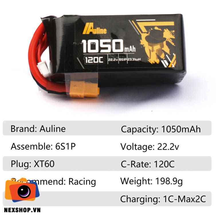 Pin Lipo Fpv Auline EX 1050MAH 6S 22.2V 120C XT60