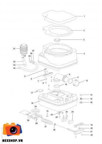 Toilet Camping Porta Potti 165 | Toilet di động tiện lợi | Chính - cấu hình hộp sạc