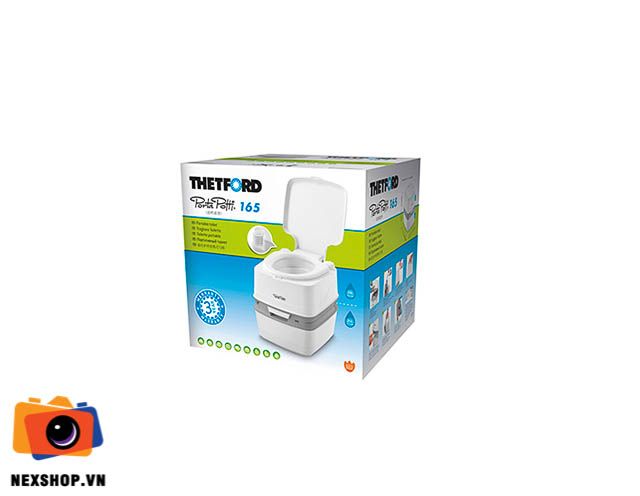 Toilet Camping Porta Potti 165 | Toilet di động tiện lợi | Chính - mặt sau và phụ kiện đi kèm