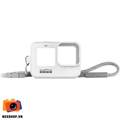 Vỏ Silicon Chính Hãng cho GoPro 12 11 10 9 | Màu Trắng - mặt sau và phụ kiện đi kèm