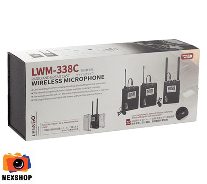 Microphone thu âm không dây LENSGO LWM-338C DOUBLE (2 Phát - 1 Nhận ) | Chính hãng