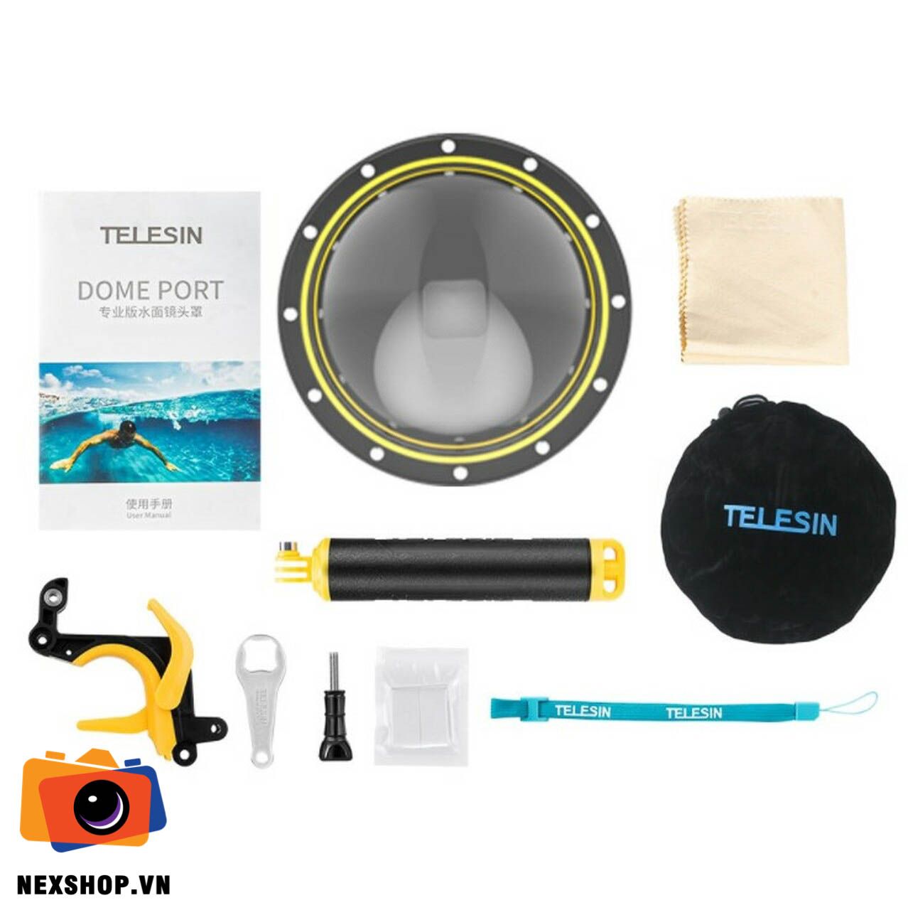 Waterpoof dome port for Gopro 12 11 10 9  Telesin