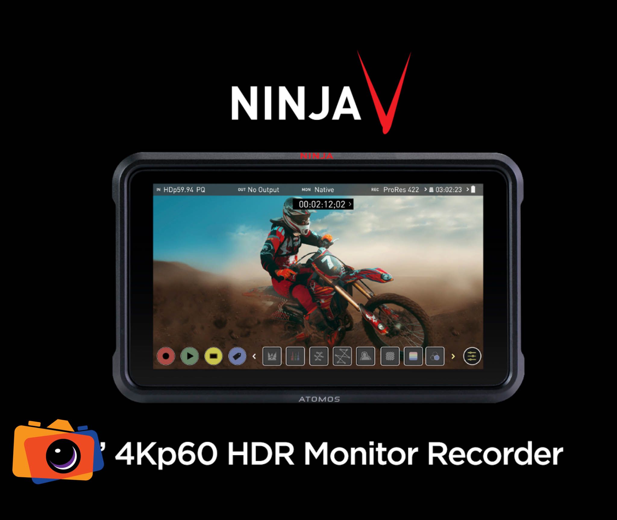 Màn hình Atomos Ninja V Chính hãng | FullVAT - mặt sau và phụ kiện đi kèm