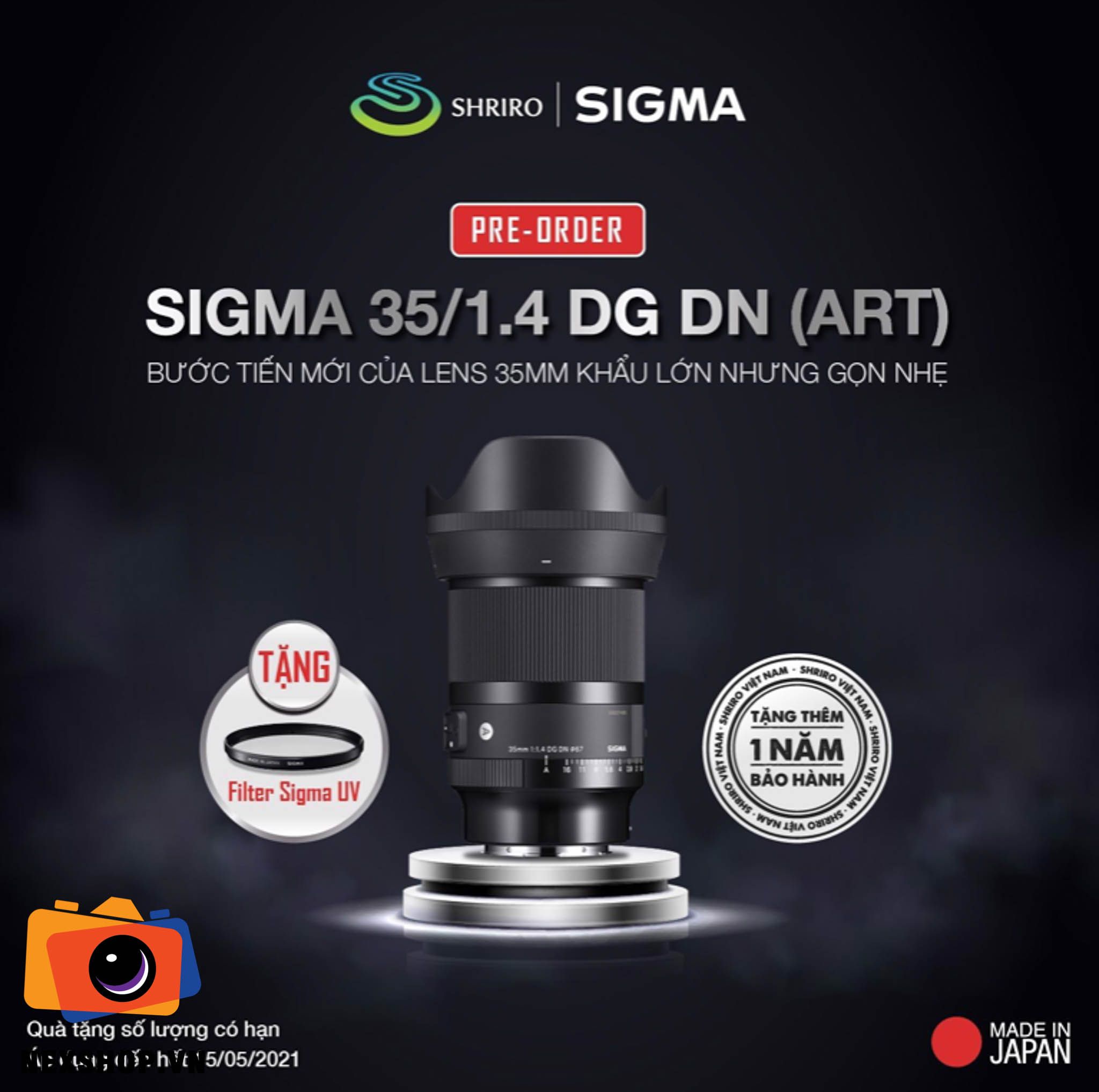 Ống kính SIGMA 35MM F1.4 DG DN (ART) Ngàm FE Chính hãng