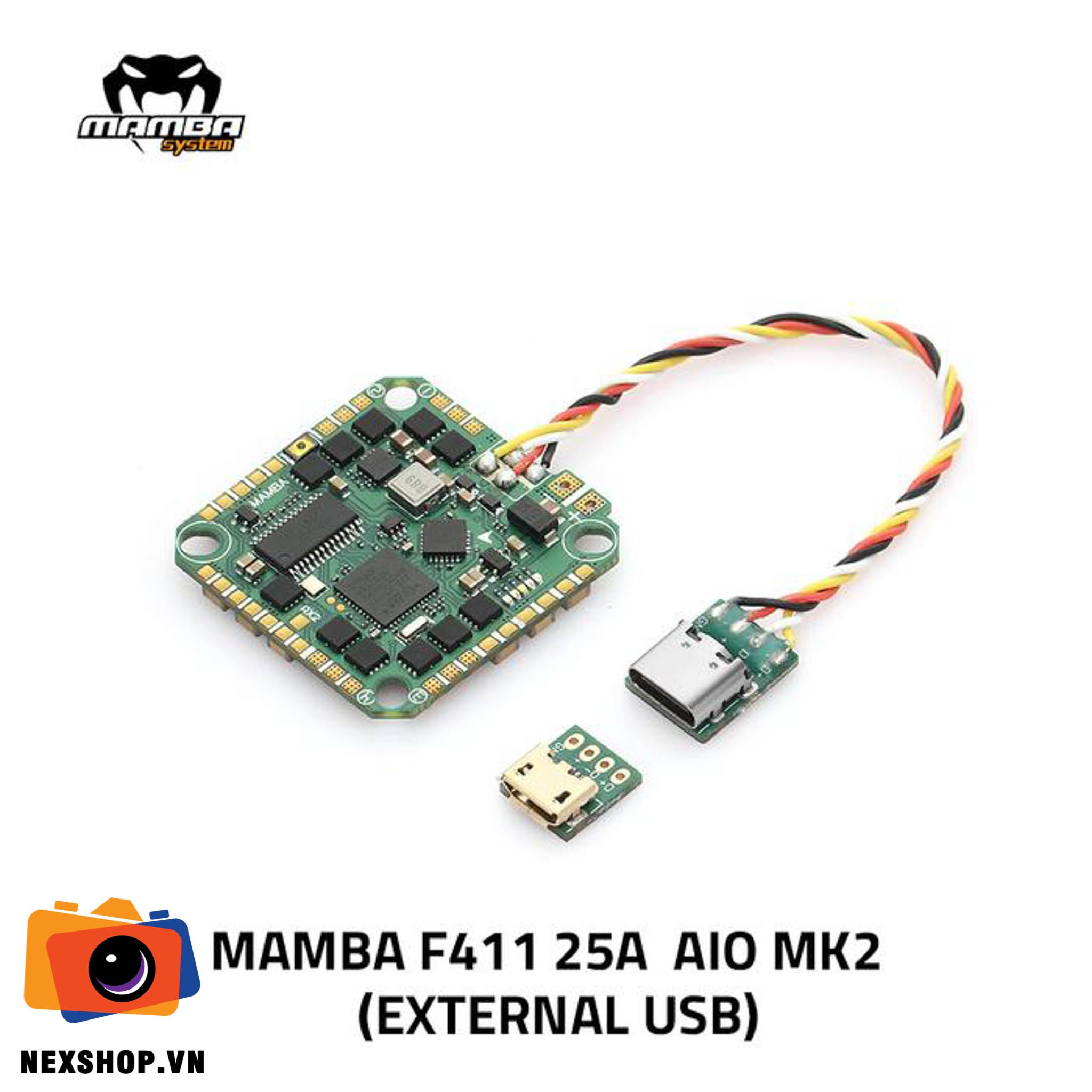 Mamba F411 25A AIO MK2 4S 8bit (Extennal USB) | Chính hãng - thiết kế và phụ kiện