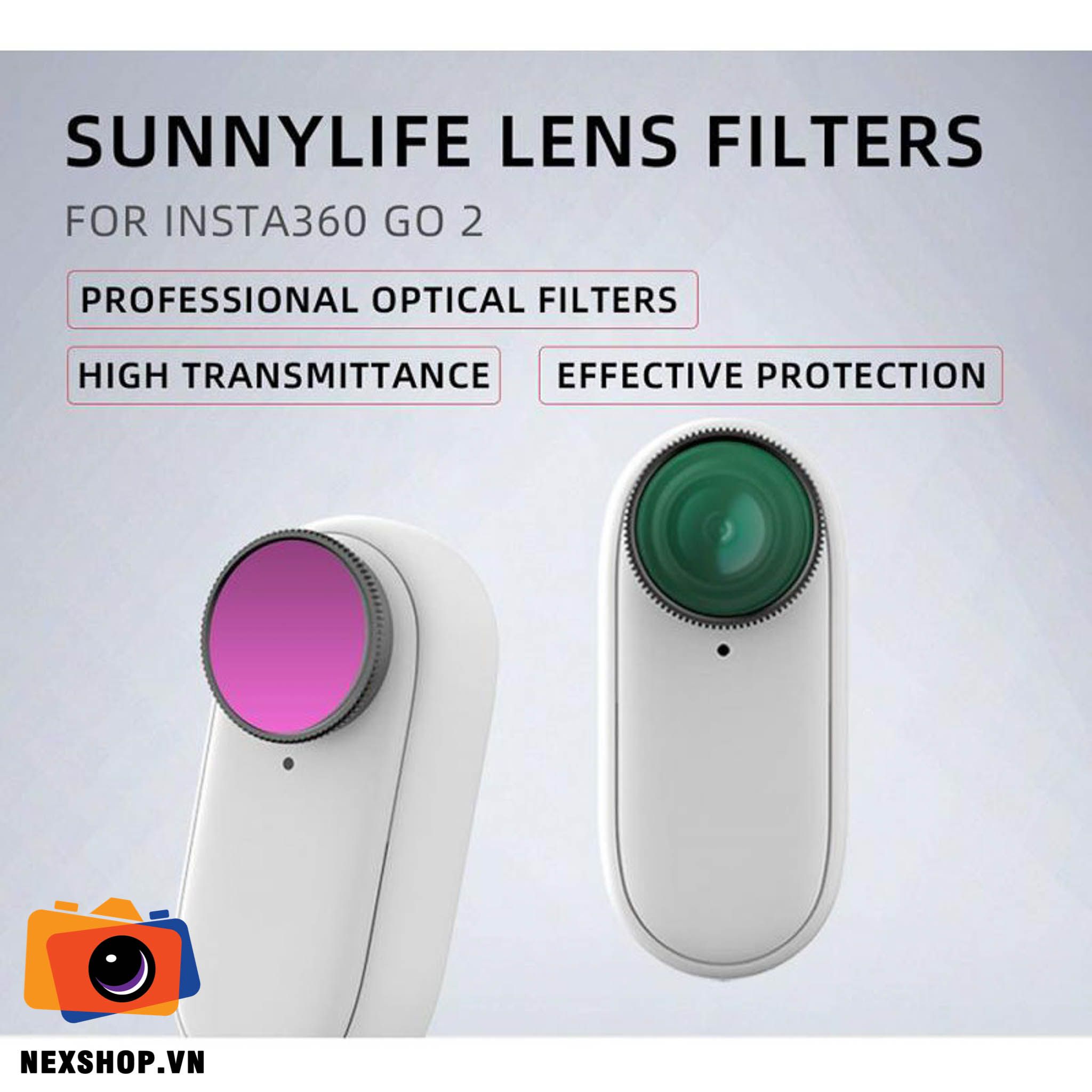 Bộ kính lọc Insta360 Go 2 MCUV/CPL/ND4/ND8/ND16/ND32 Sunnylife | Nhập khẩu ( 6 Filters )