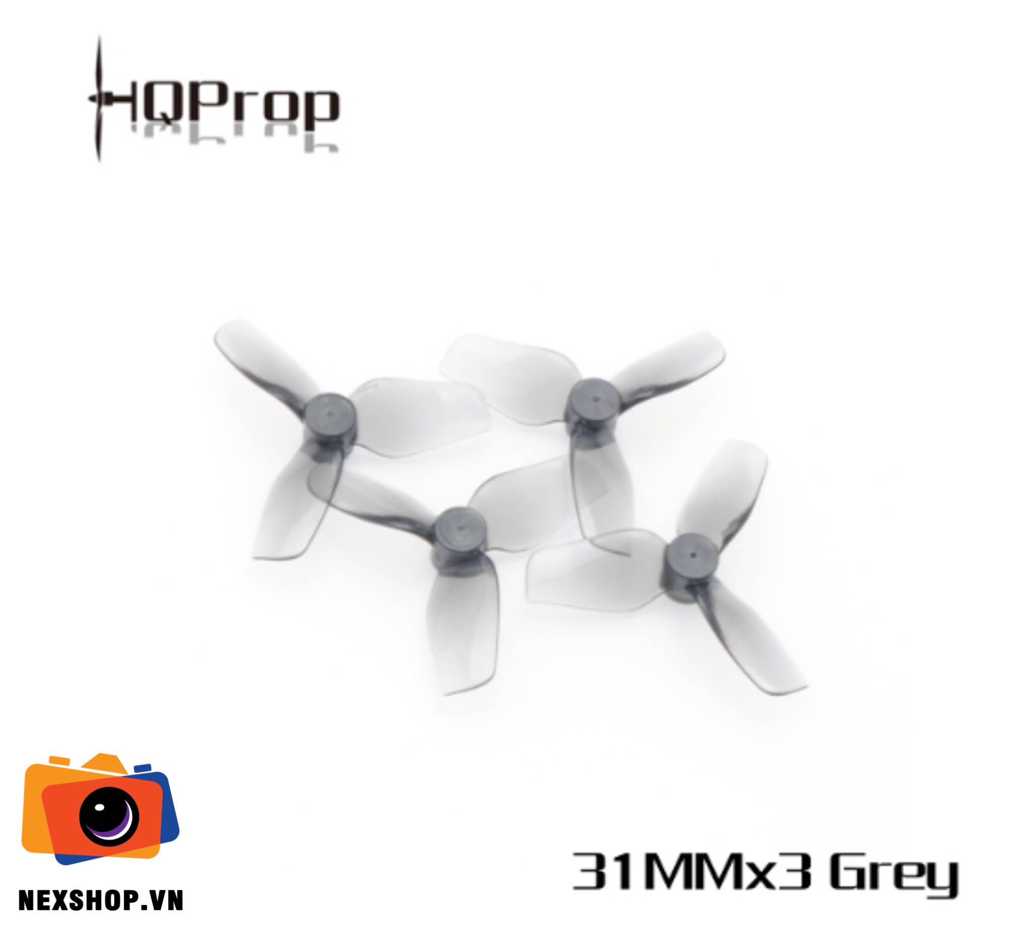 Cánh máy bay HQProp Micro Whoop Prop 31MMX3 Grey Poly Carbonate ( 2CW + 2CCW ) | 0.8mm Shaft