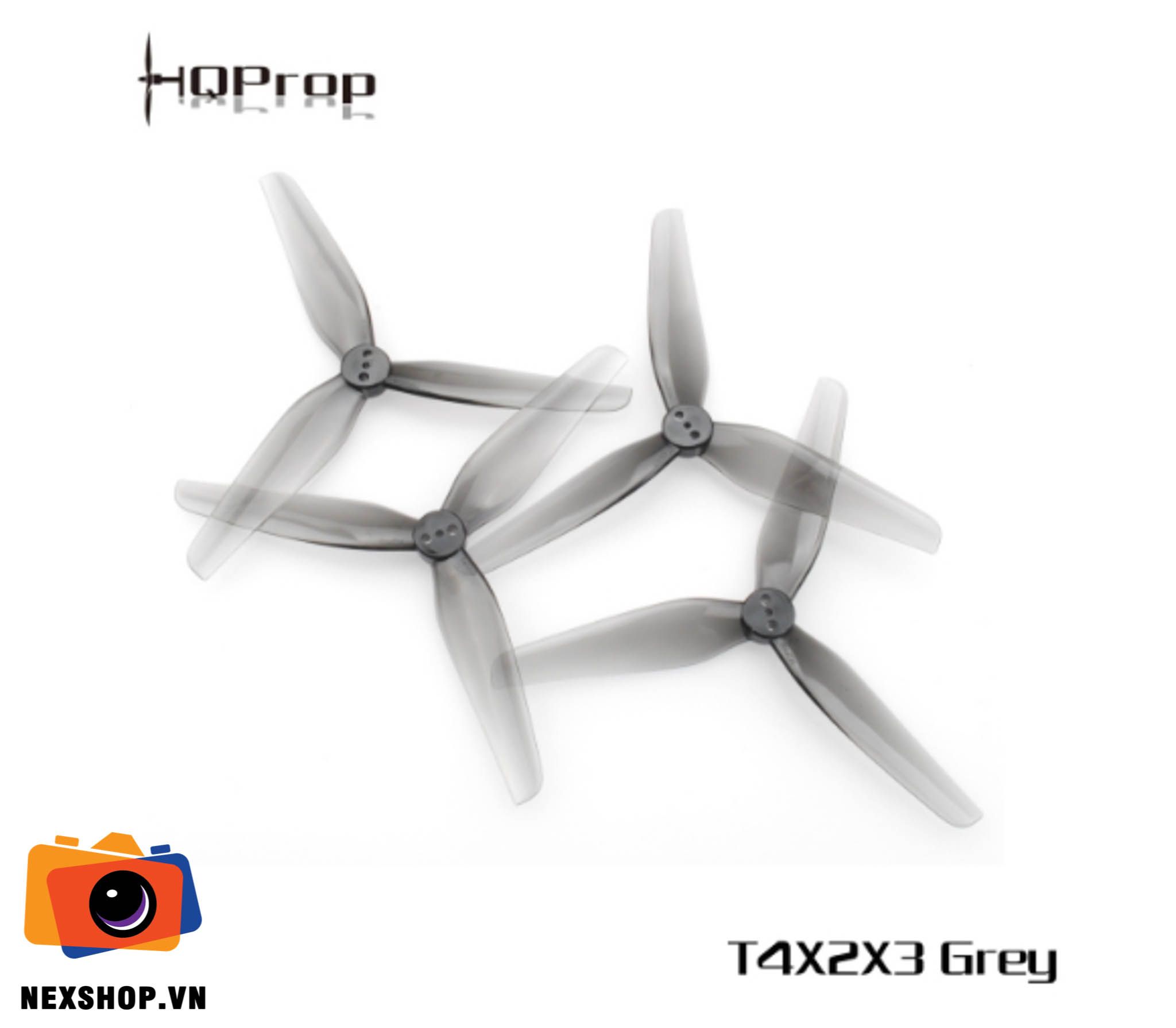 Cánh máy bay HQProp Durable Prop T4X2X3 Grey Poly Carbonate ( 2CW + 2CCW )