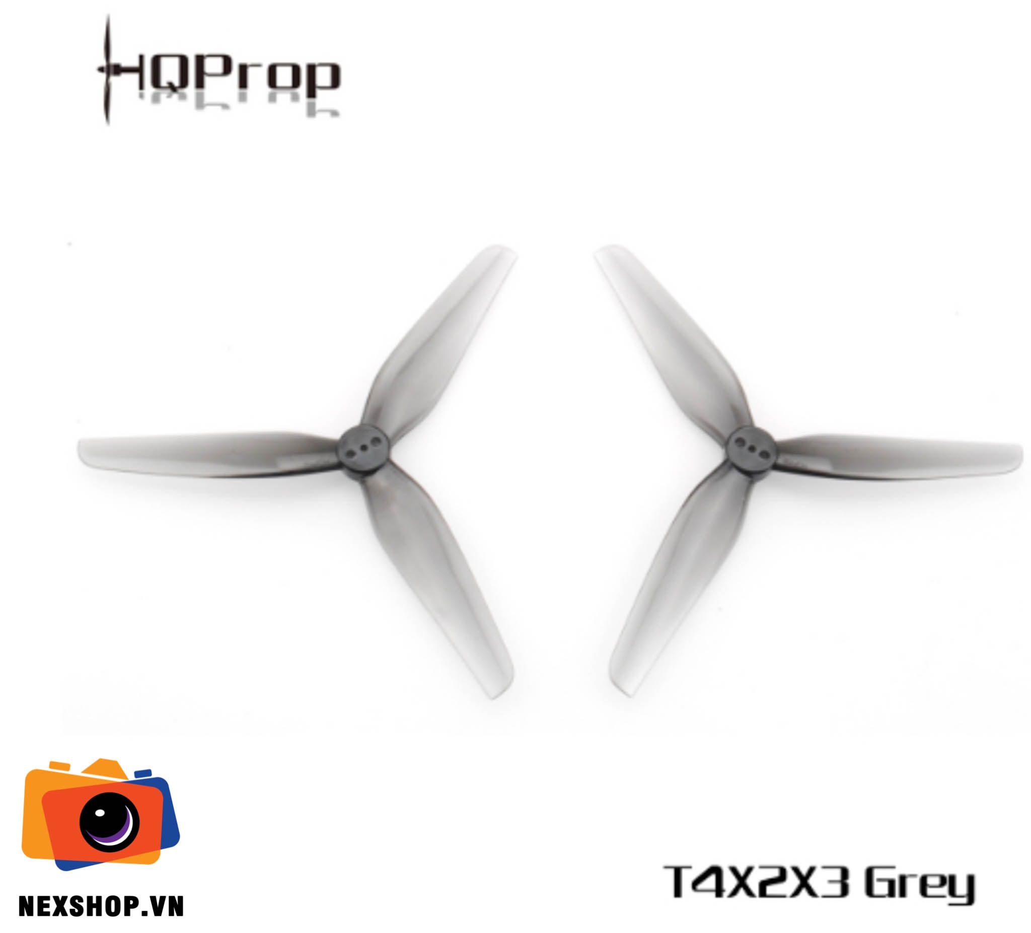 Cánh máy bay HQProp Durable Prop T4X2X3 Grey Poly Carbonate ( 2CW + 2CCW )