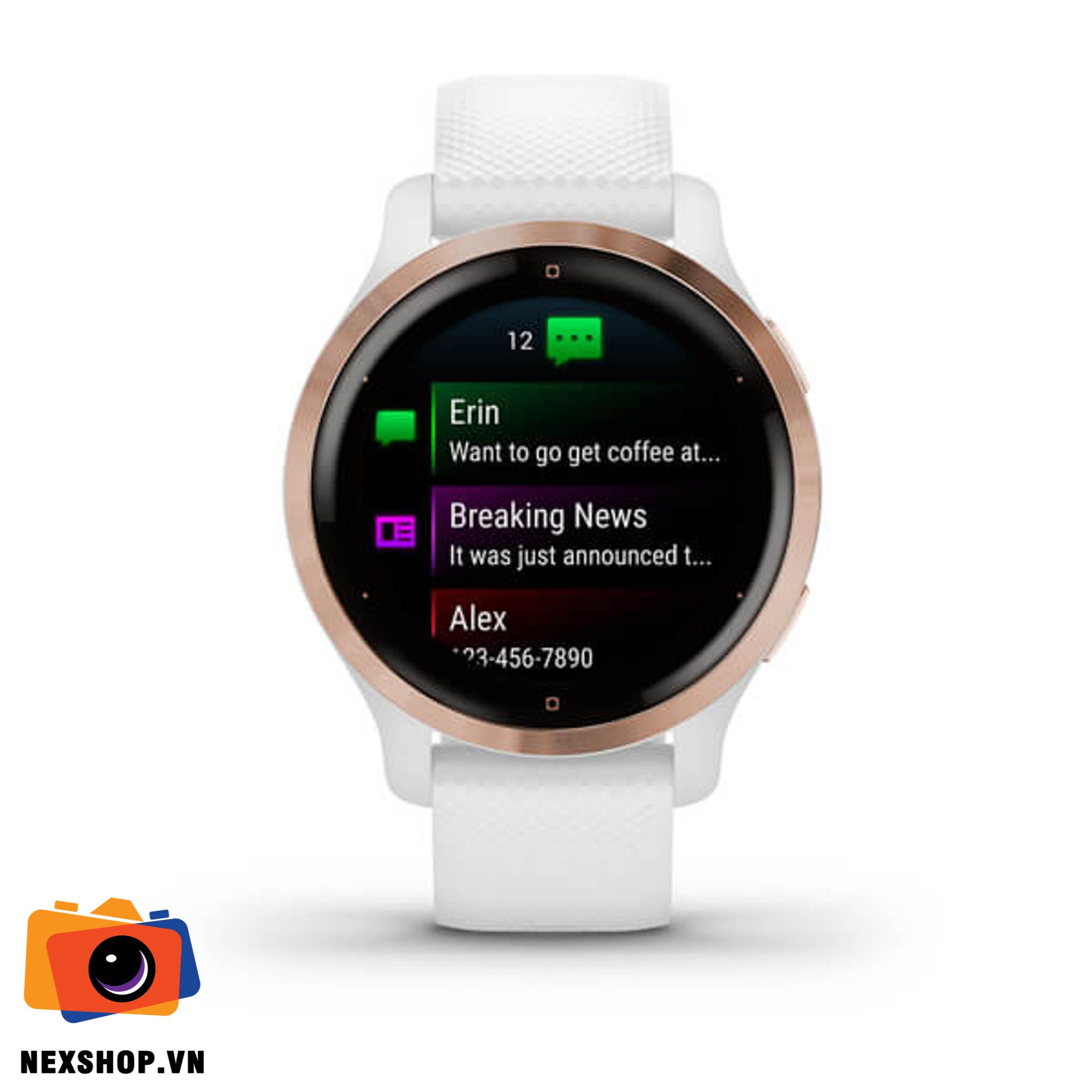 Đồng hồ thông minh Venu 2S, GPS, Wi-Fi, Rose Gold + White, KOR/SEA Chính hãng FPT