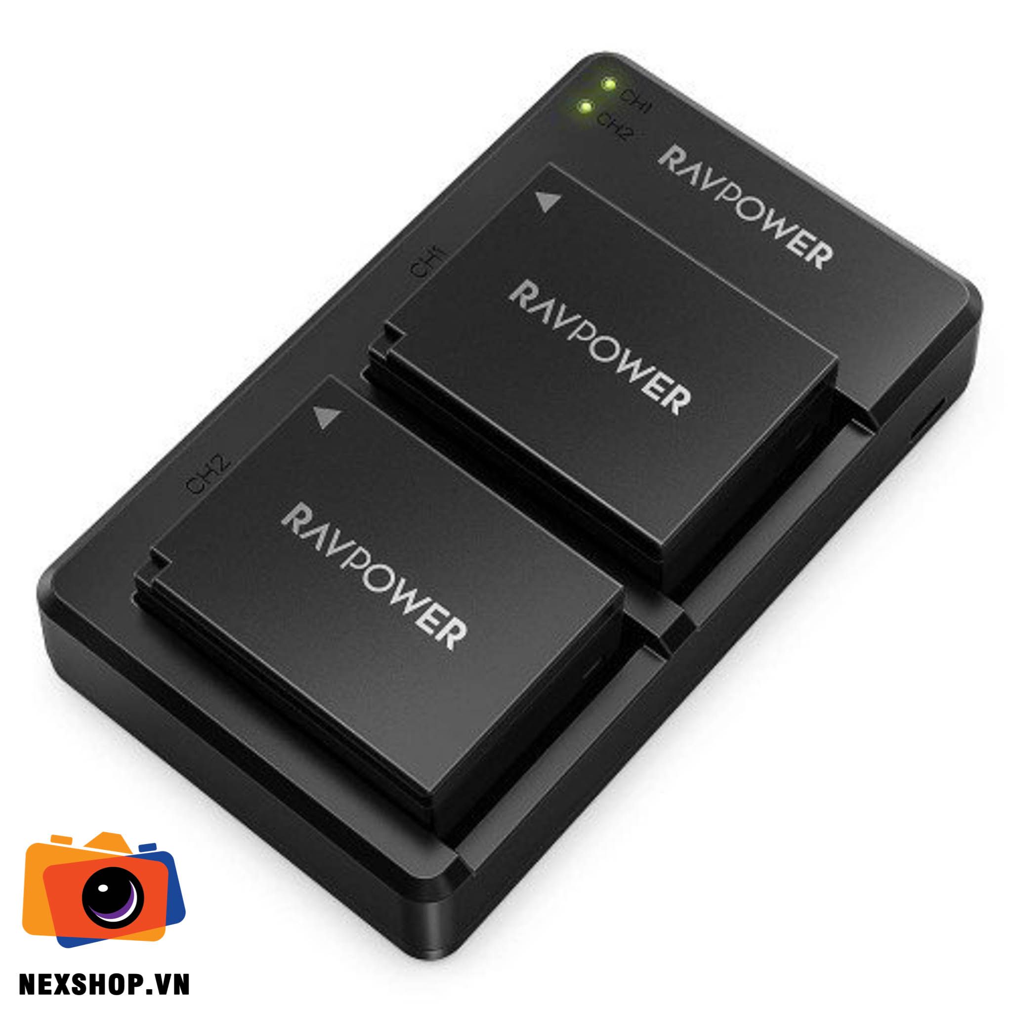 Bộ sạc đôi và 2 pin RAVPOWER W126s | Chính hãng - chi tiết sản phẩm
