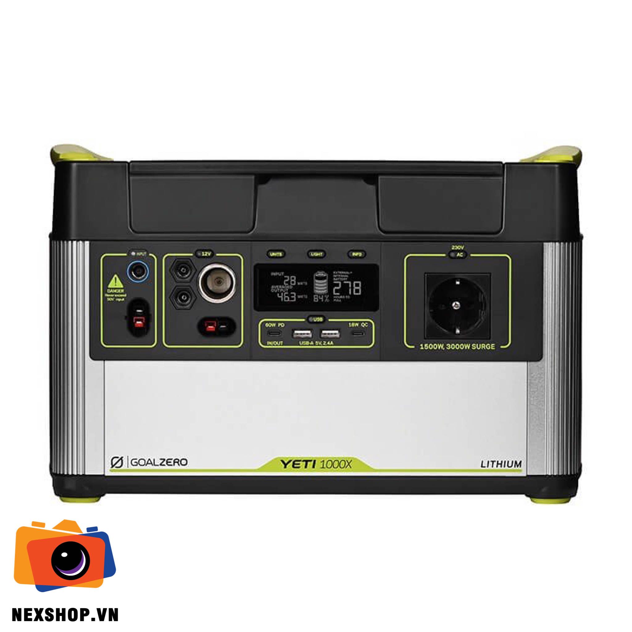 Trạm năng lượng dự phòng Yeti 1000X Lithium | Chính hãng - mặt sau và phụ kiện đi kèm