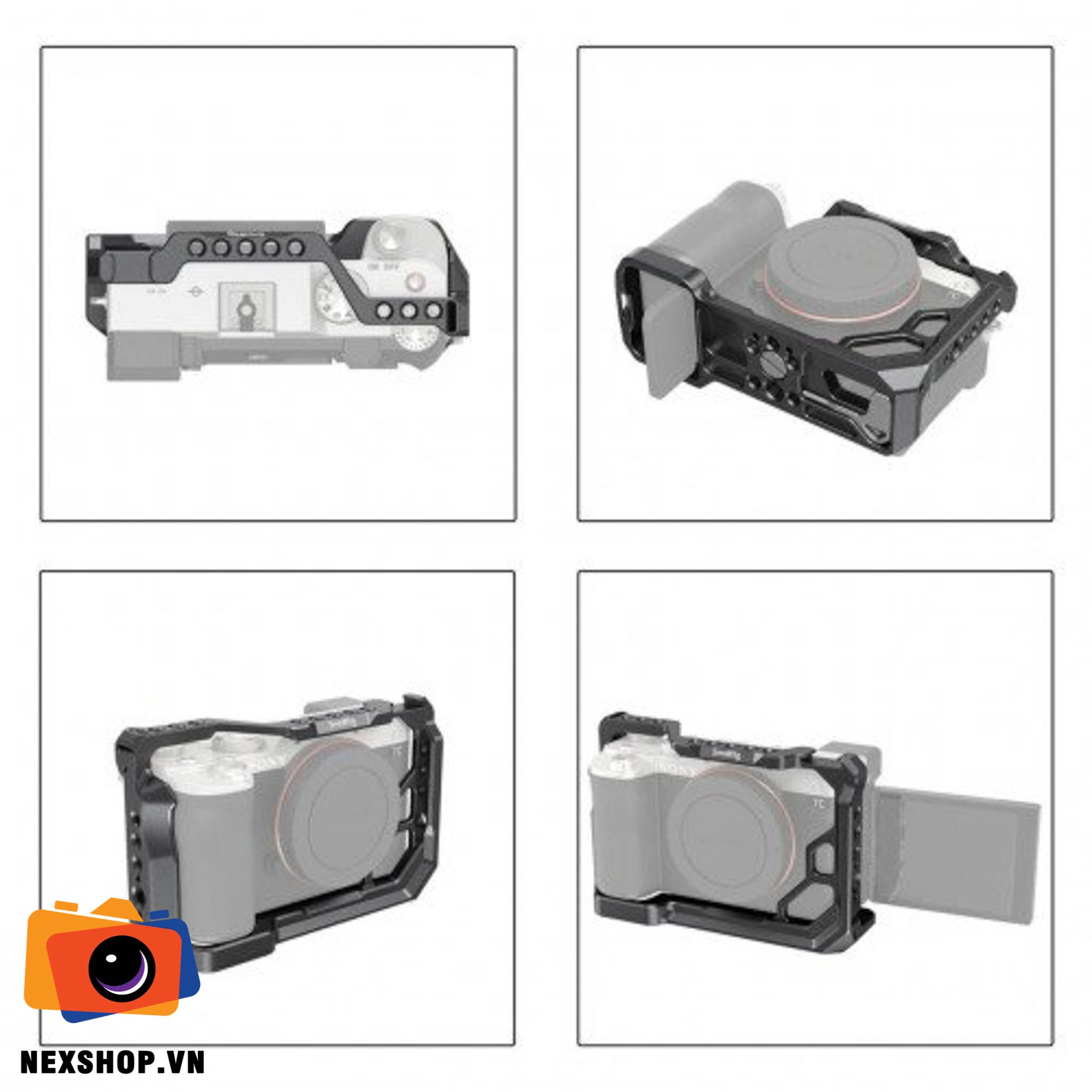 SmallRig Cage for Sony A7C 3081 | Phụ kiện chính hãng | FullVAT - mặt sau và phụ kiện đi kèm