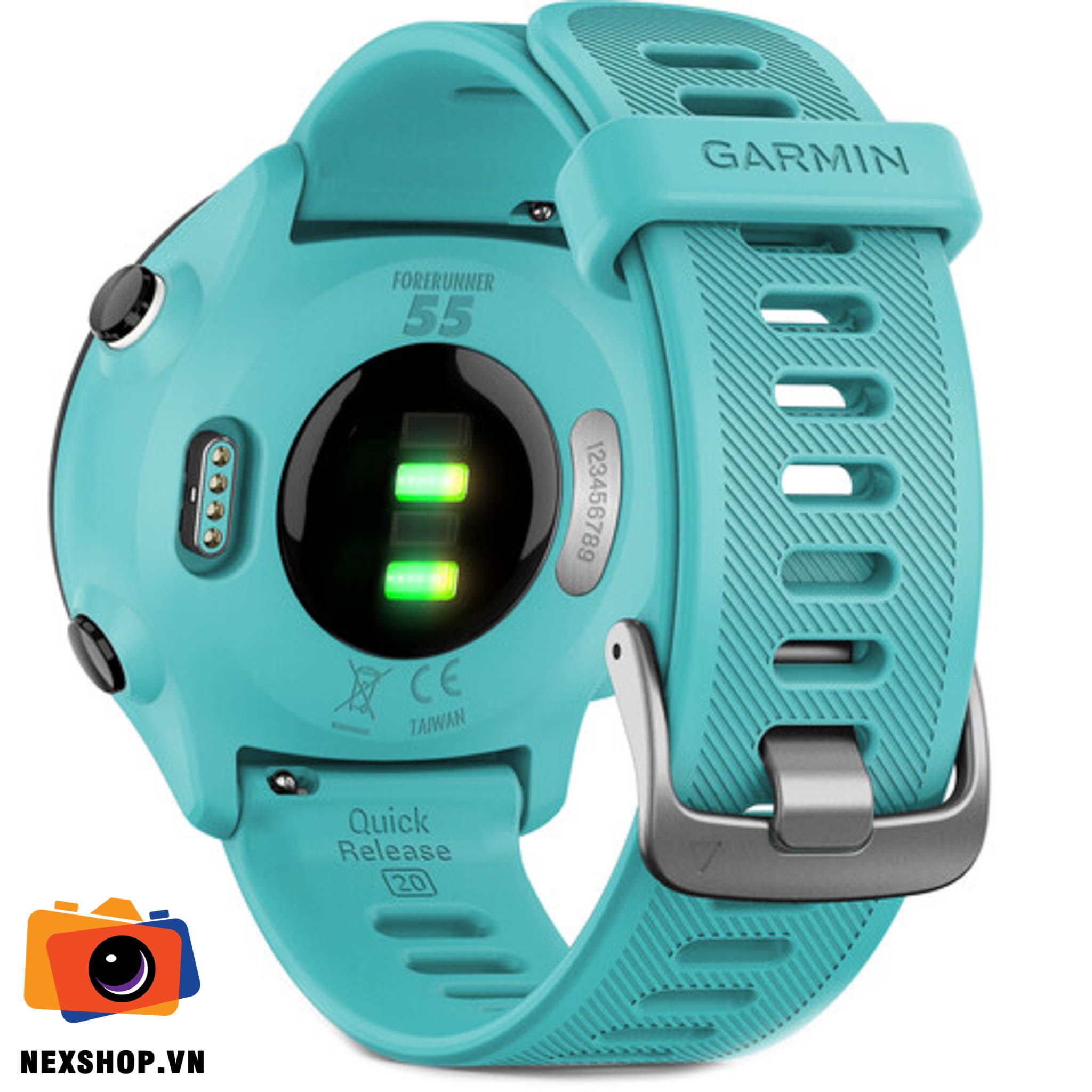 Đồng hồ thể thao Garmin Forerunner 55 | Xanh Aqua | Chính hãng FPT