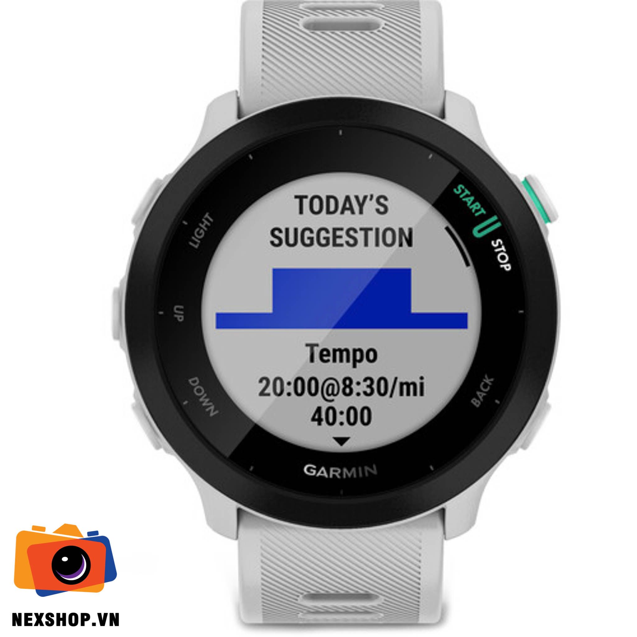 Đồng hồ thể thao Garmin Forerunner 55 | Trắng | Chính hãng FPT