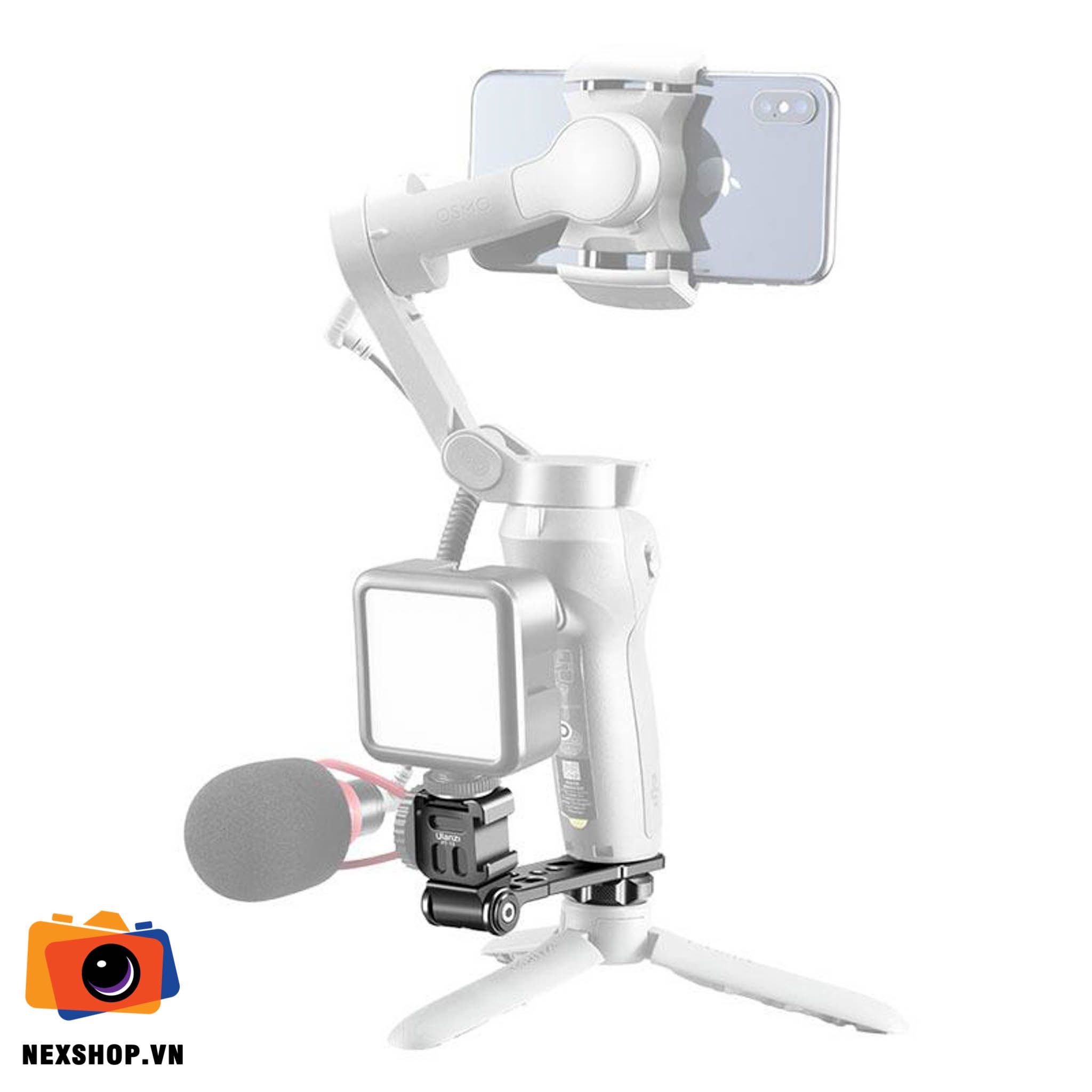 Ulanzi PT-13 Triple Cold Shoe Mount Plate Bracket | Chính hãng - mặt sau và phụ kiện đi kèm