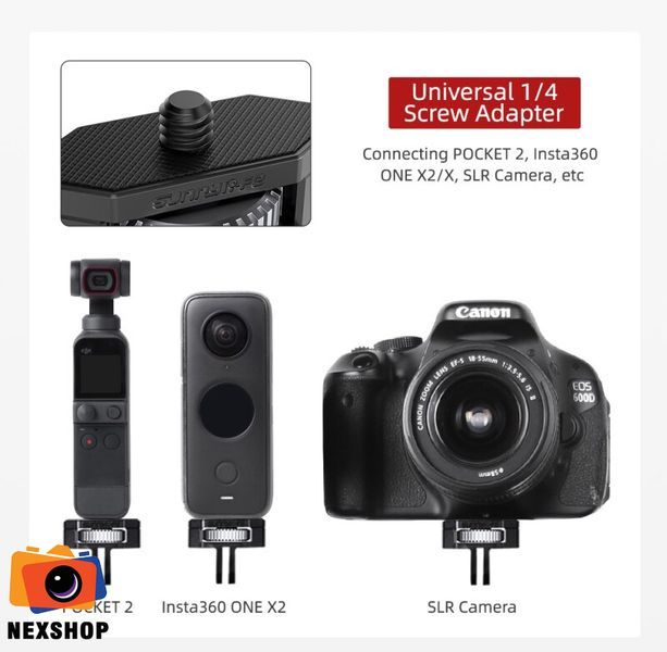 Ngàm chuyển Mount Gopro qua chân Tripod | Sunnylife