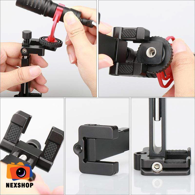 Ngàm Gắn Điện Thoại Ulanzi ST-03 | Chính Hãng, Gấp Gọn, Dễ Dàng D - mặt sau và phụ kiện đi kèm