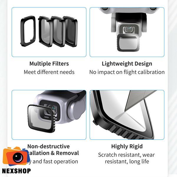 Bộ 3 Filter ND8/ND16/ND32 cho DJI Air 2S | Chính hãng Telesin - khả năng kết nối thiết bị