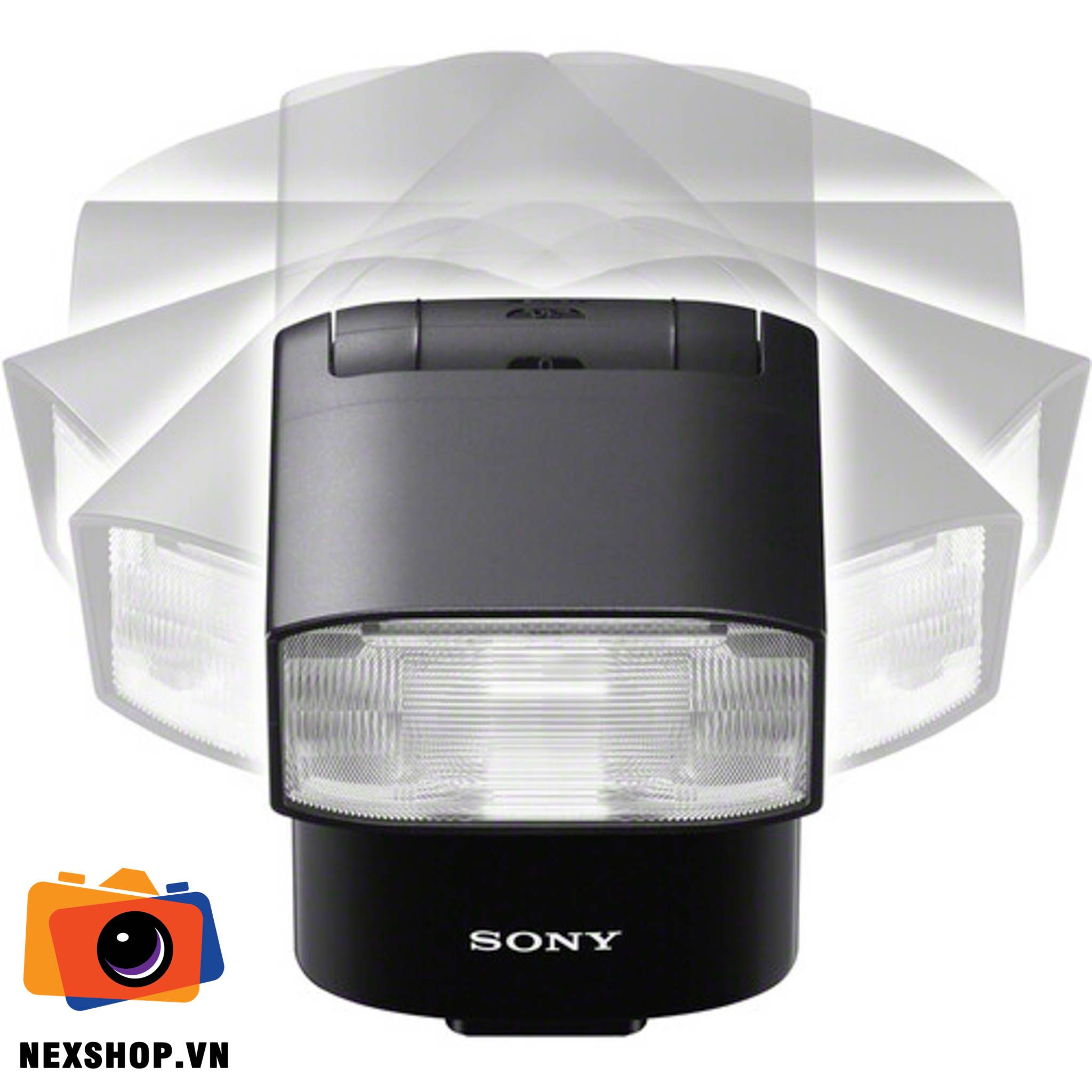 Đèn Flash Sony HVL-F46RM | Chính hãng, Công suất cao - mặt sau và phụ kiện đi kèm