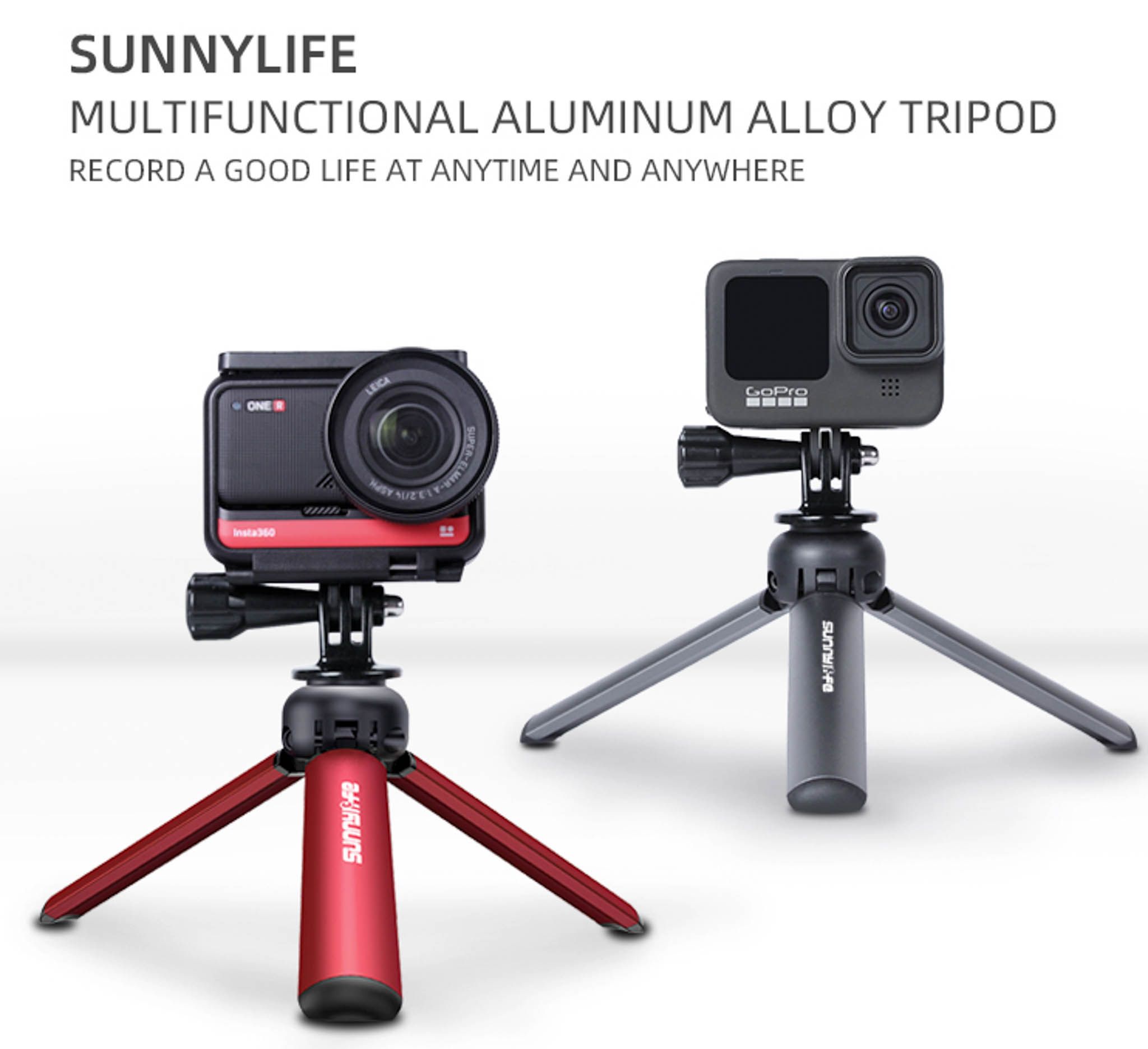 Gậy 13CM Mini Aluminum Alloy Tripod cho camera hành động | Sunnylife | Màu Đỏ