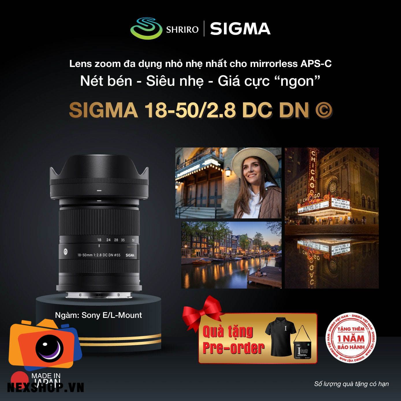 Ống kính Sigma 18-50F2.8 DC DN (C) | chính hãng