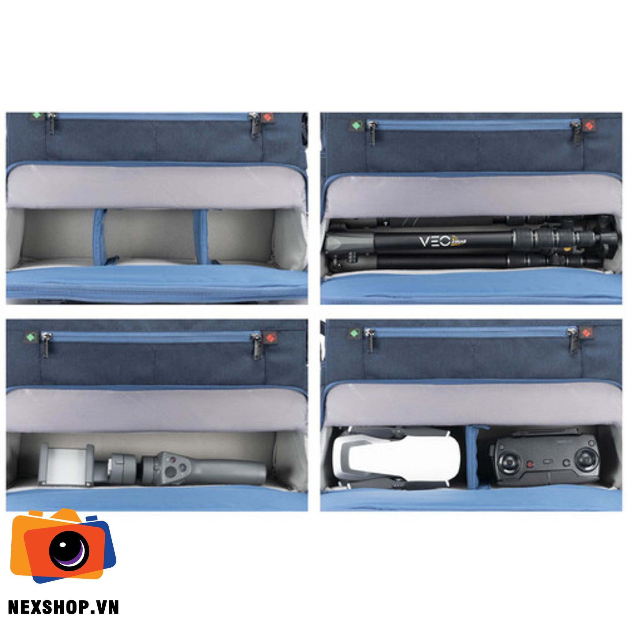 Túi máy ảnh Vanguard VEO RANGE 38M (Navy Blue) | Chính hãng - mặt sau và phụ kiện đi kèm