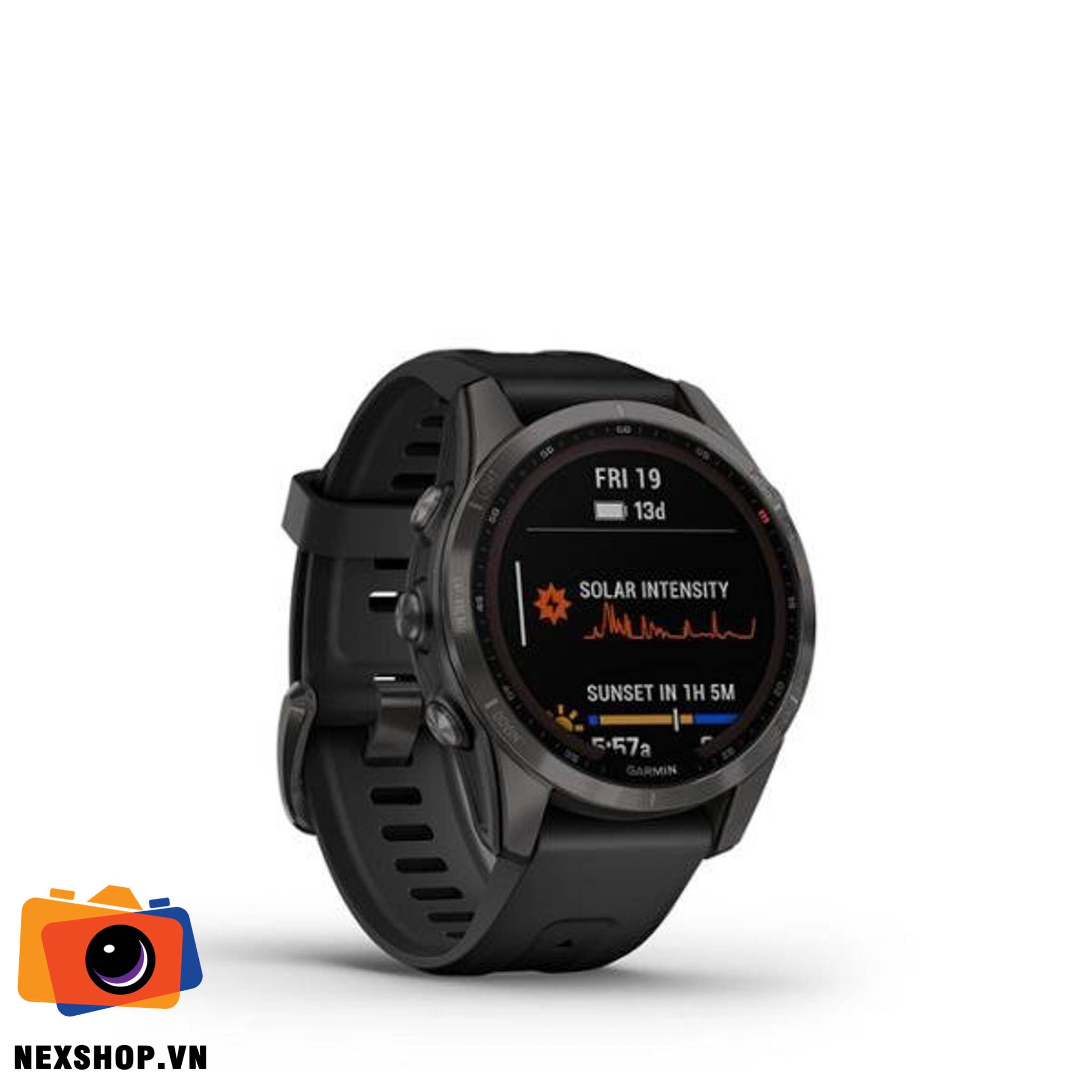 Đồng hồ thông minh fenix 7X, Sapphire, Màu xám Carbon viền Titanium với dây Silicone, Đồng hồ GPS, SEA | Chính hãng FPT