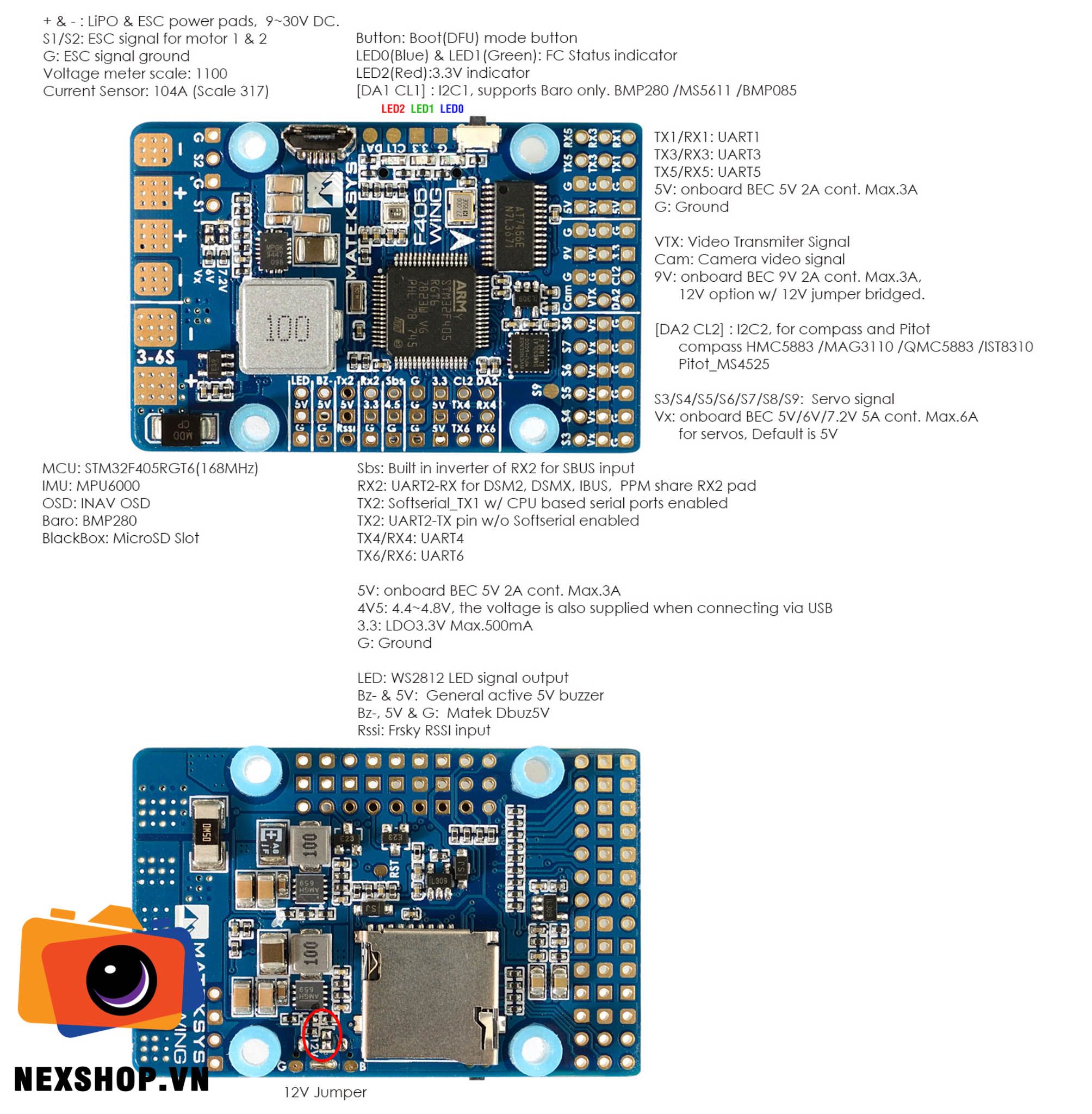 Flight Controller F405-WING