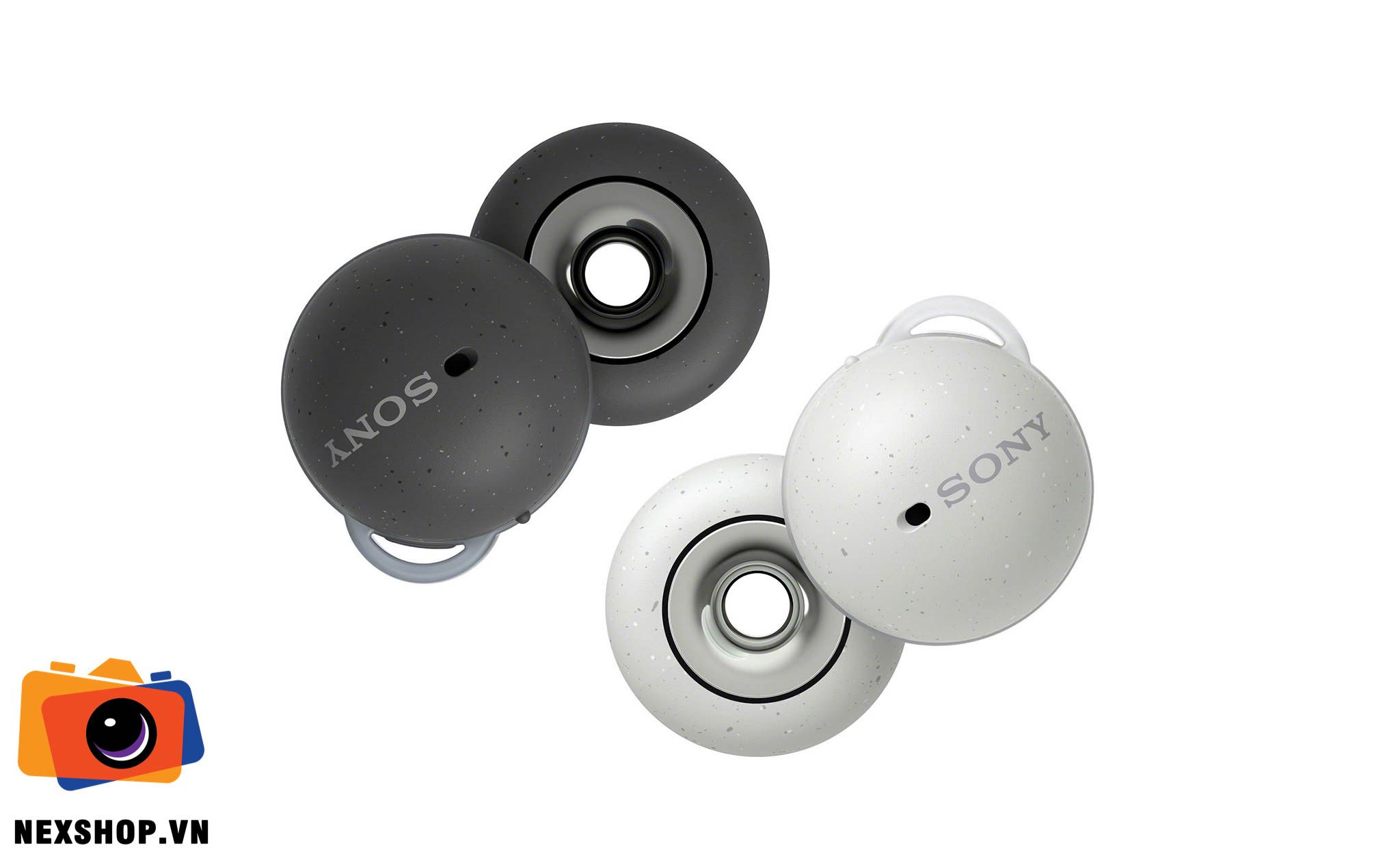 Tai nghe không dây TrueWireless Sony LinkBuds màu xám | Chính hãn - mặt sau và phụ kiện đi kèm