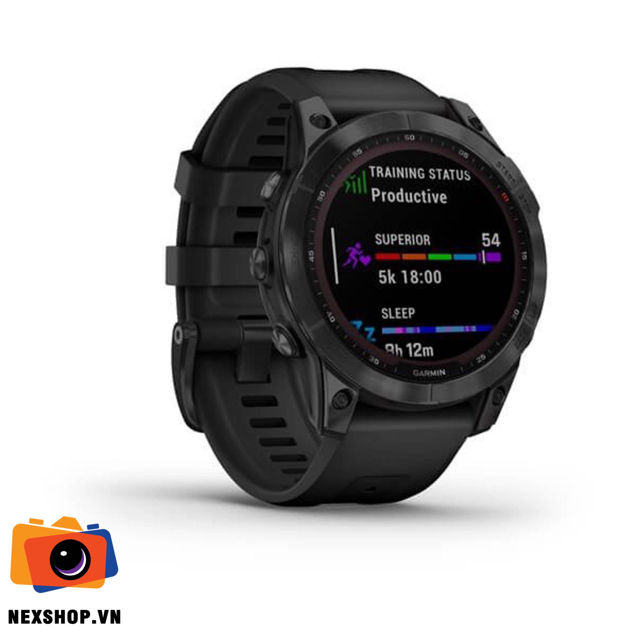 Đồng hồ thông minh Fenix 7 Sapphire, màu đen DLC | Chính hãng FPT - cấu hình hộp sạc