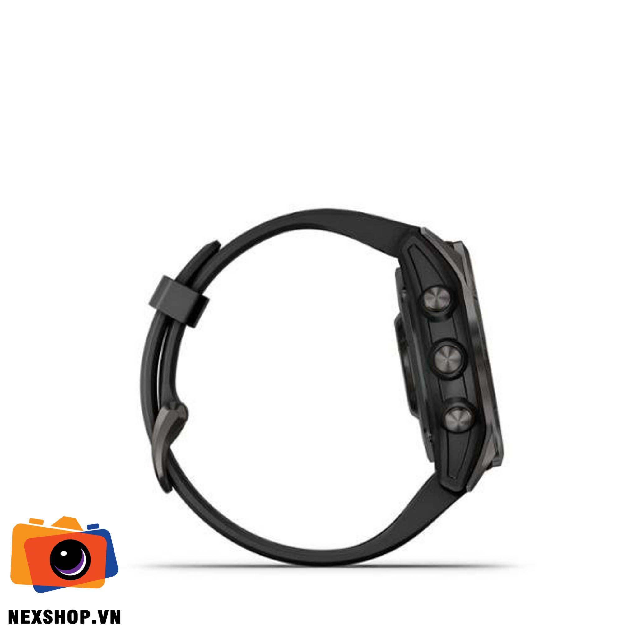 Đồng hồ thông minh fenix 7X, Sapphire, Màu xám Carbon viền Titanium với dây Silicone, Đồng hồ GPS, SEA | Chính hãng FPT