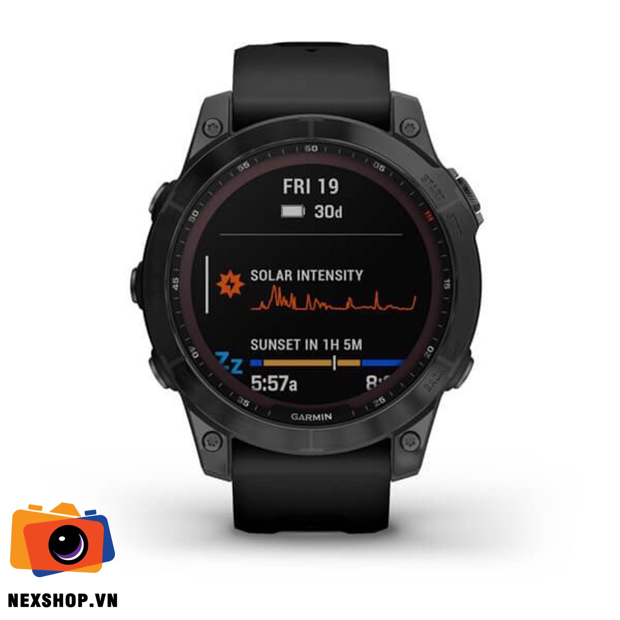 Đồng hồ thông minh Fenix 7 Saphhire, Màu đen phủ DLC viền Titanium với Dây màu đen, Đồng hồ GPS, SEA Solar | Chính hãng FPT