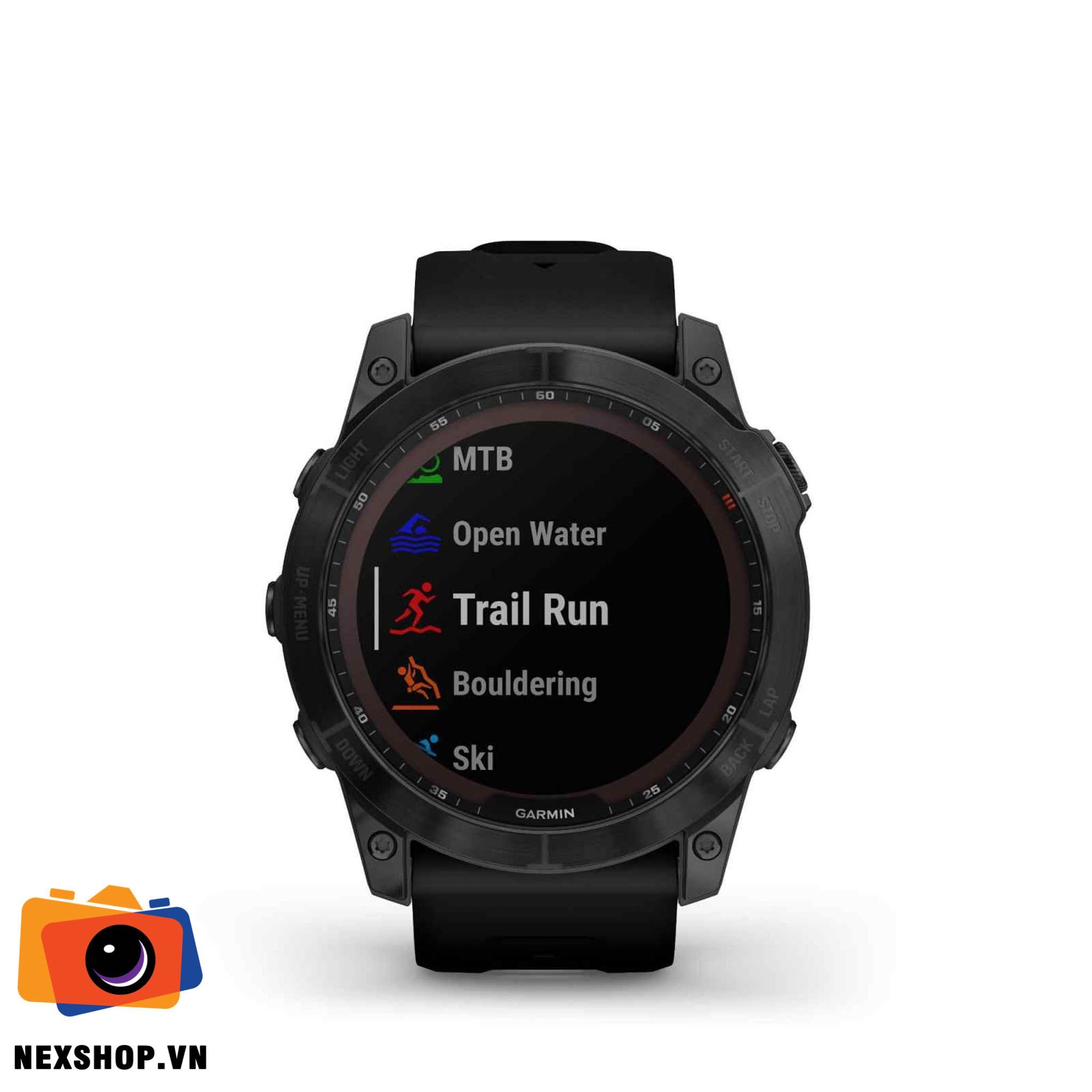 Đồng hồ thông minh Garmin Fenix 7X - Sapphire Solar | Chính hãng - mặt sau và phụ kiện đi kèm