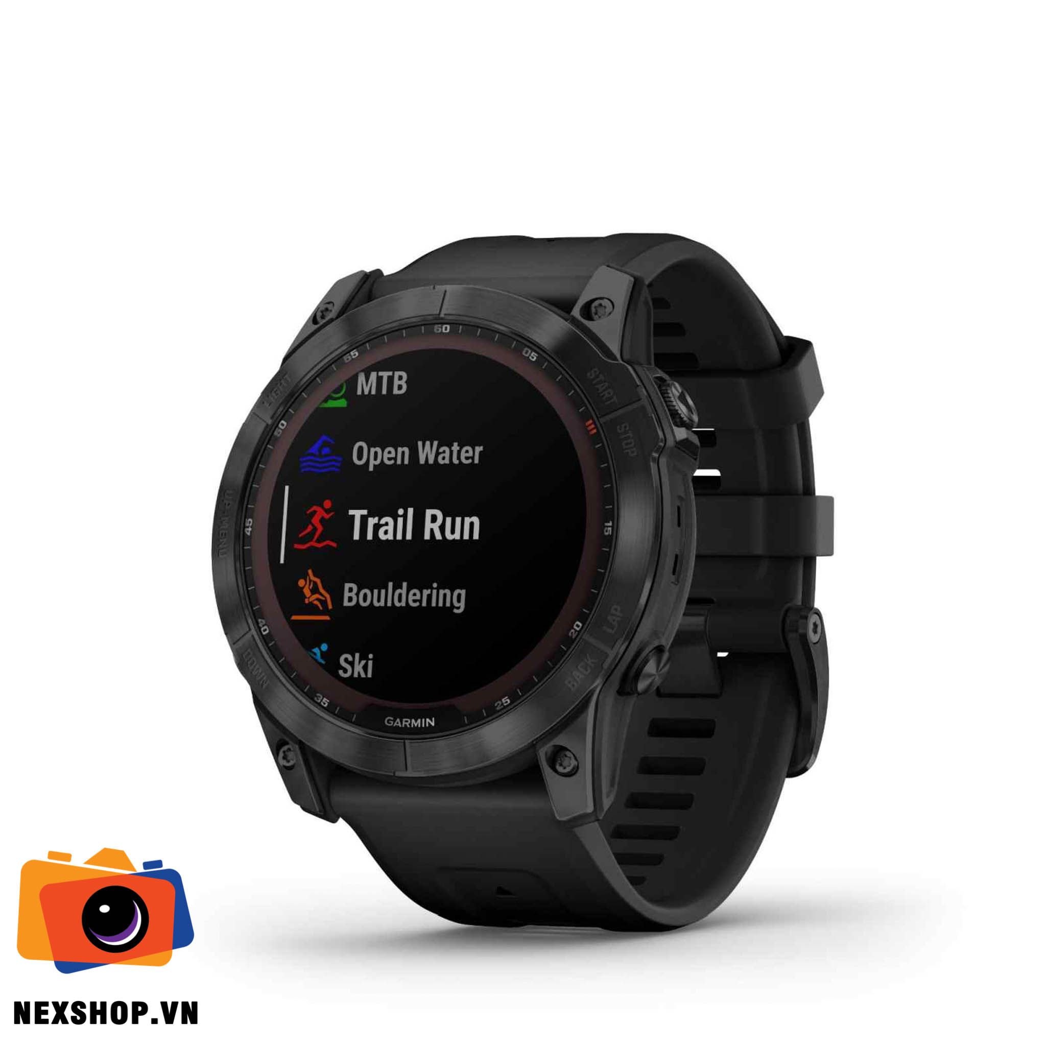 Đồng hồ thông minh Garmin Fenix 7X - Sapphire Solar, Black Ti with Black Silicone Band | Chính hãng FPT